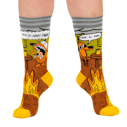 Cartoon socks featuring KC Green's 
