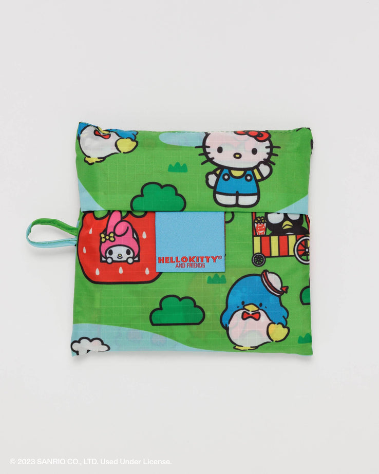 a hello kitty tote bag folded into a small 5