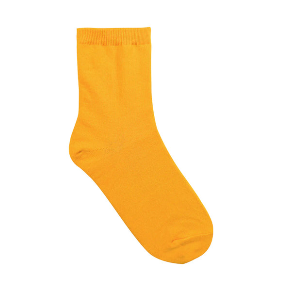 Yellow crew sock shown in flatlay