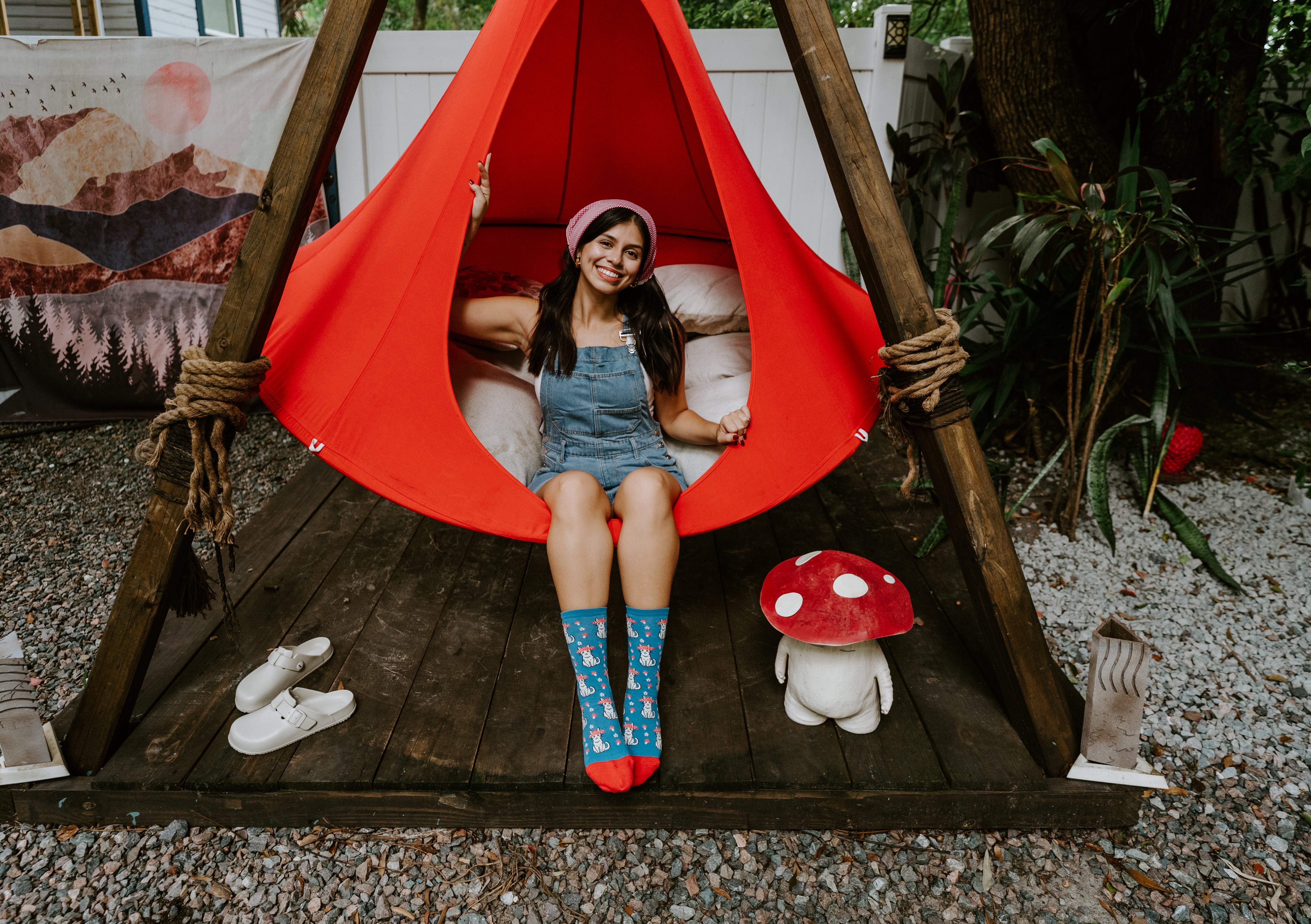 Women's Mushroom Cat Socks