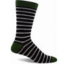 Black and static-pattern stripe socks on a white background