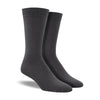Pair of charcoal socks on white background