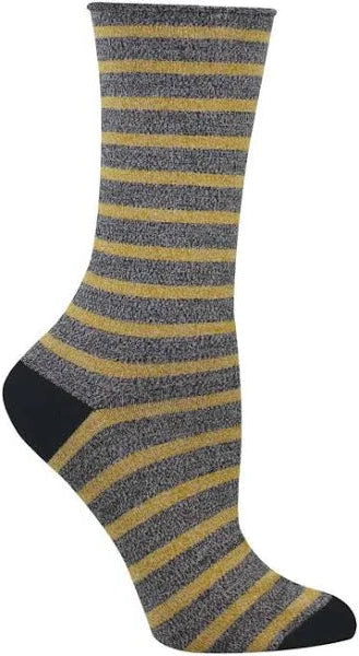 Striped sock with gray static and hemp pattern on a white background
