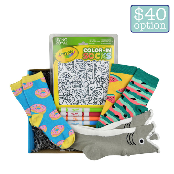 A SockShop surprise gift box for children. Sock choices are based on price and information provided.