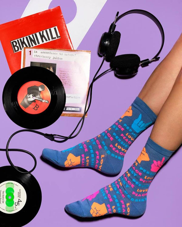 Women's Love, Peace, Resist Socks